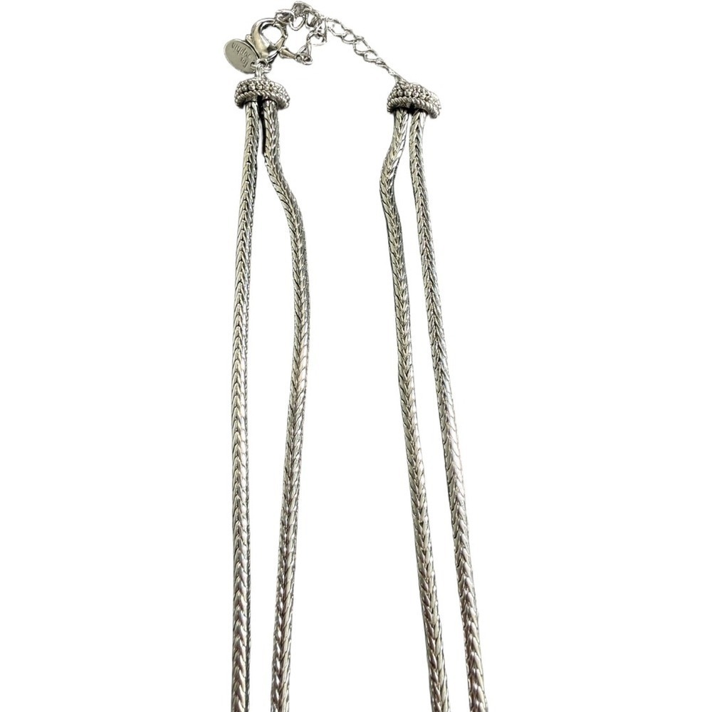 Lia Sophia "Love Dust" Cut Crystal Heart Pendant Pave Silver Tone Necklace - Picture 3 of 5